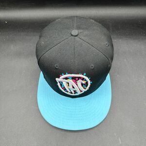 TAC Splat Hat Snapback Checker Multicolor Brim Black Blue O/S Party ‎ 90s Skater